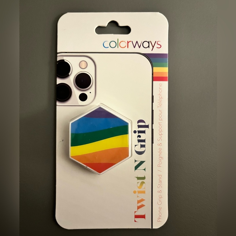 NWT Colorways Twist N Grip Pride Pop Universal Phone Grip & Stand